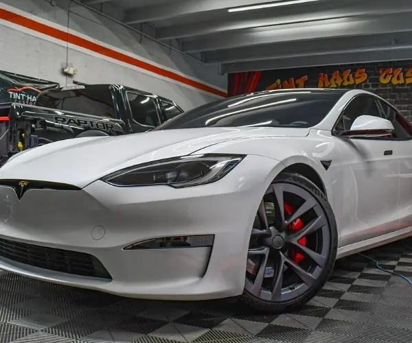 high-gloss finish after a paint protection film installation